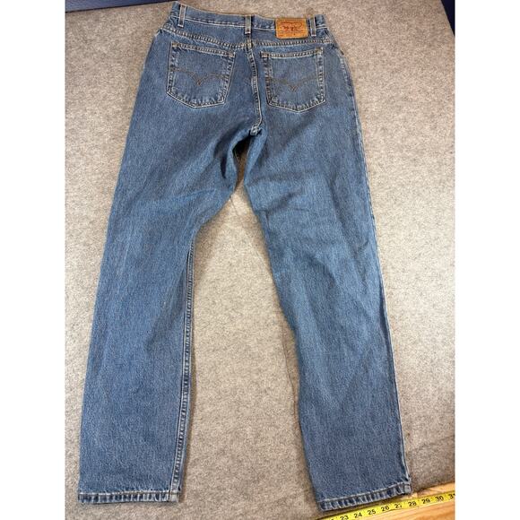Levis 550 Jeans Womens Size 16 Blue Relaxed Fit Tapered Leg Streetwear Red Tab - Picture 5 of 9